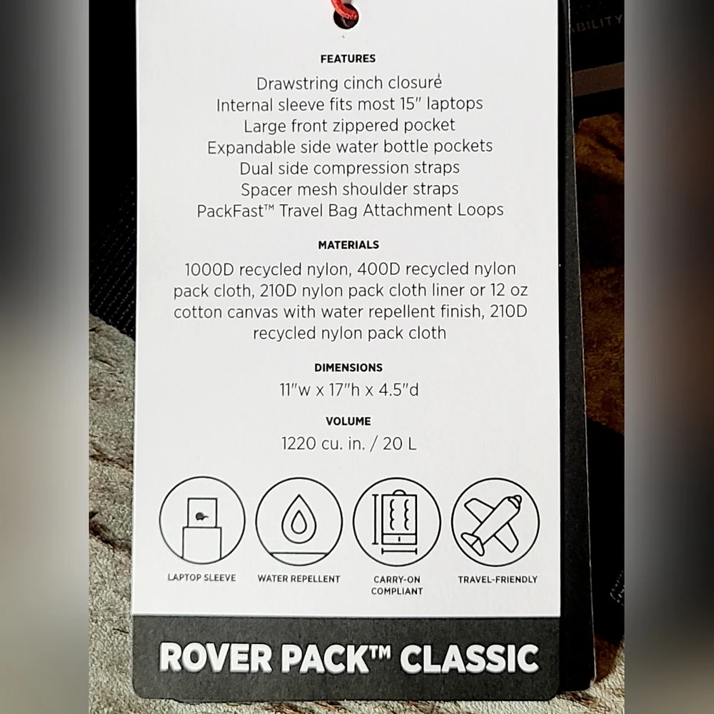 TOPO Designs Rover Pack Classic Backpack - Picture 8 of 9